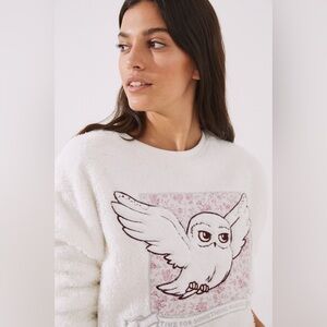 Harry Potter Hedwig Wish for Something Magical Sweatshirt Pajama Top Size XL NWT